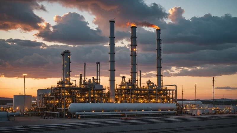 EPA regulatory documents near a natural gas facility aerial photo
